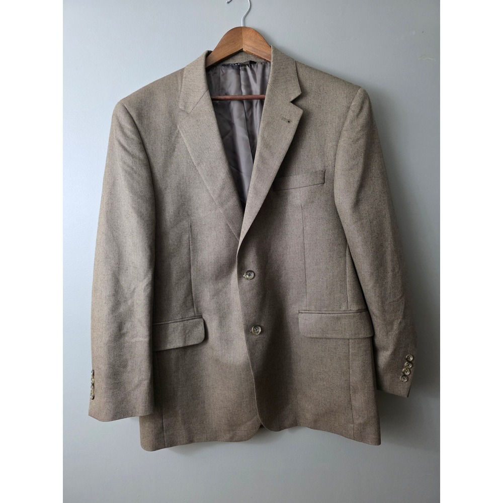 Jos. A. Bank Signature Silk Camel Hair Herringbone Sport Coat Blazer Brown 42R